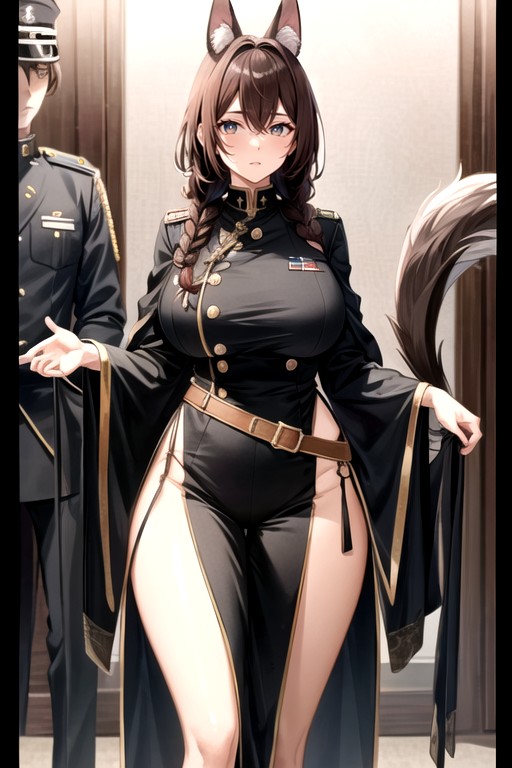 Military, Powerful Figure, Sharp Cheekbones Hentai AI Porn