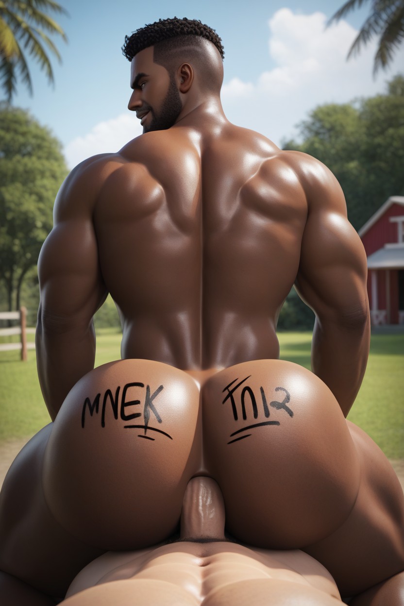 Farm, Dick In Ass, African Bottom Riding White Tops Dick AI Gay Porn