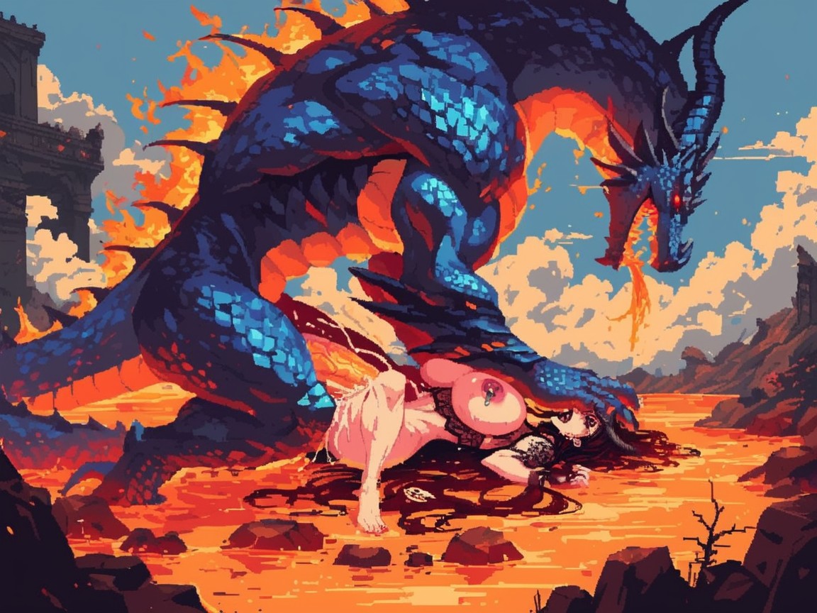 Orgasm, Hungarian, Insanely Huge Dragon Cock AI Porn