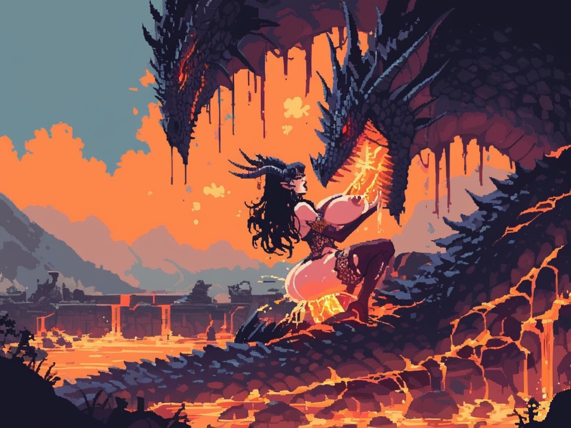 Insanely Huge Dragon Cock, Hungarian, Lava AI Porn