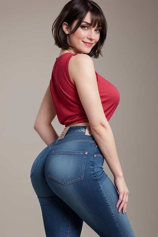 Long Eyelashes, Standing Straight, Legs Together AI Porn