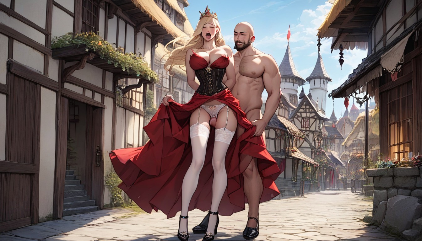 Ample Cleavage, 18+, Princess Dress AI Porn