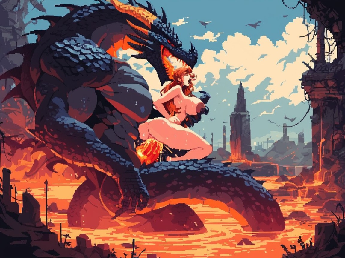 Side View, Black Lip Gloss, Huge Muscular Male Black Dragon AI Porn