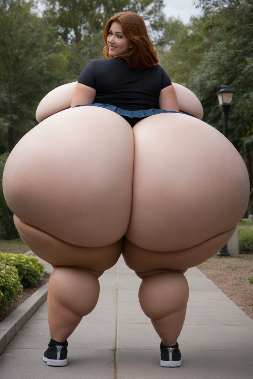 Pear Shaped, Deep Ass Crack, Colossal Bulging Ass AI Porn