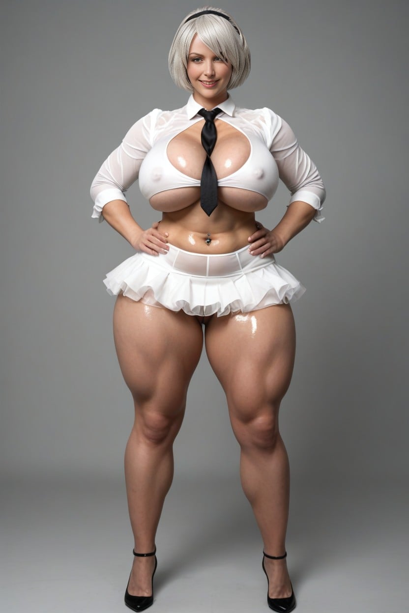Tie, Bare Midriff, Yorha B From Nier Automata AI Porn