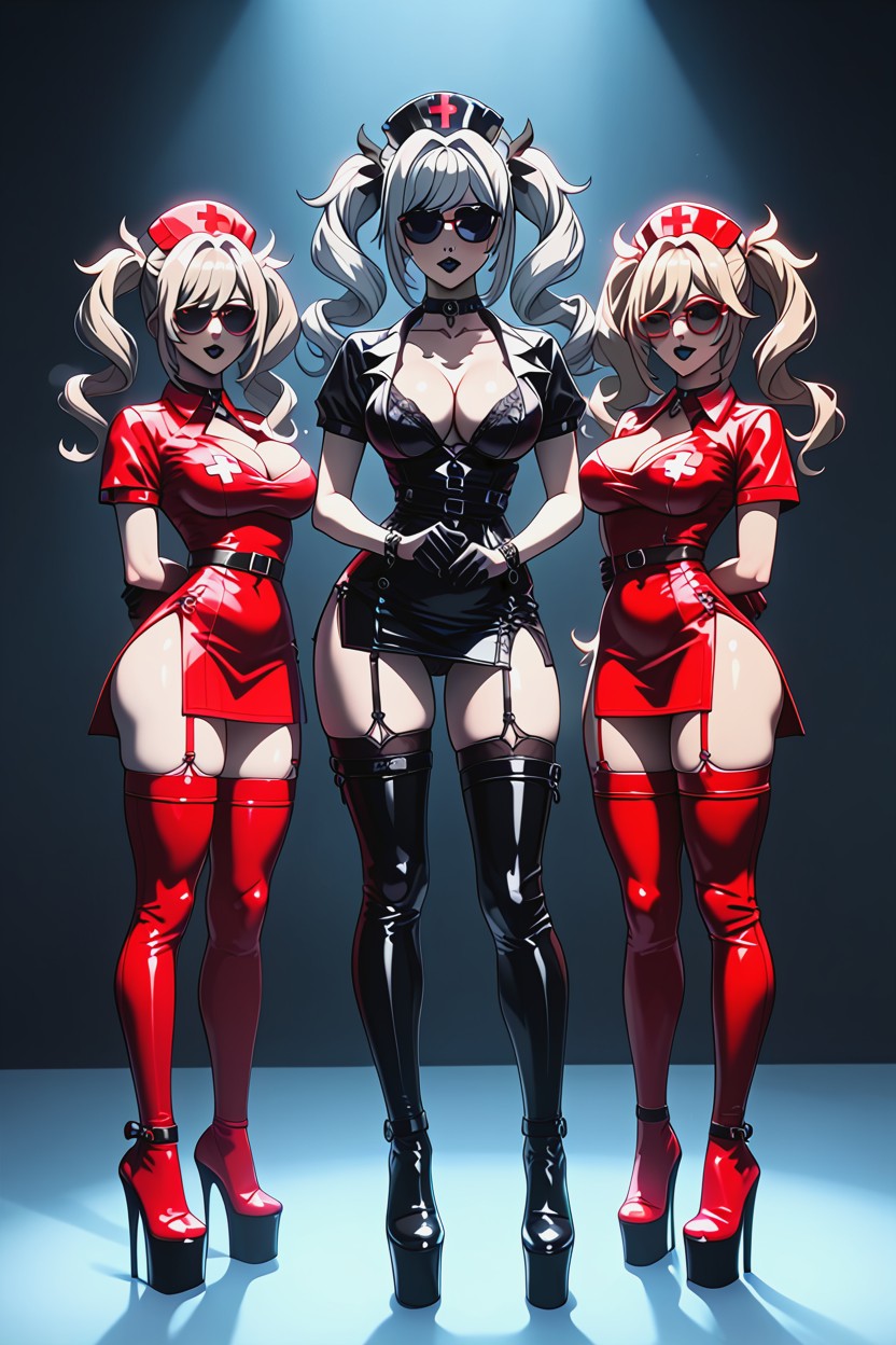 Black Lipstick // Ultra Detail, Twin Tails, Nurses Hentai AI Porn