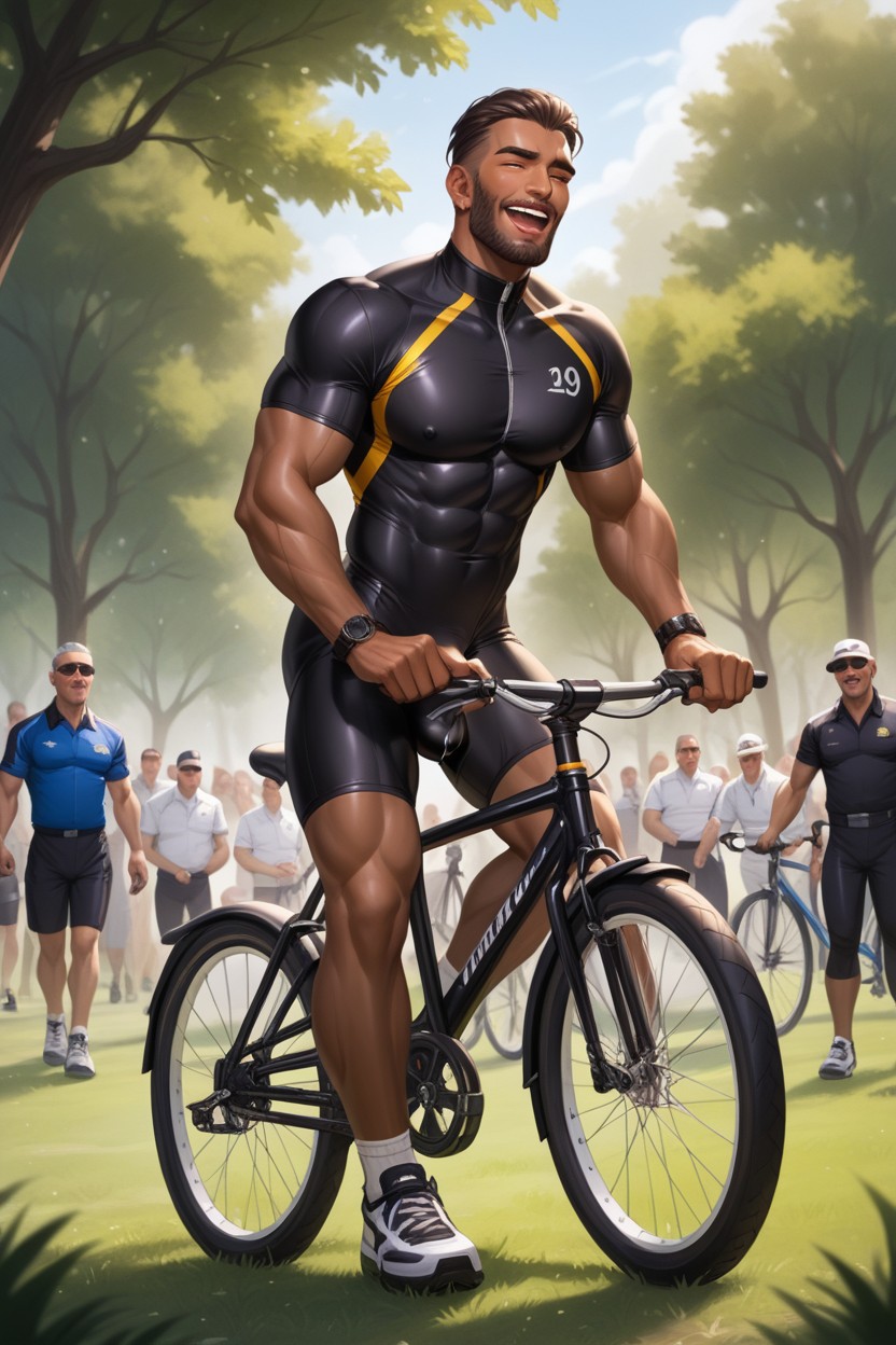 30+, Grinning, Cyclist AI Gay Porn