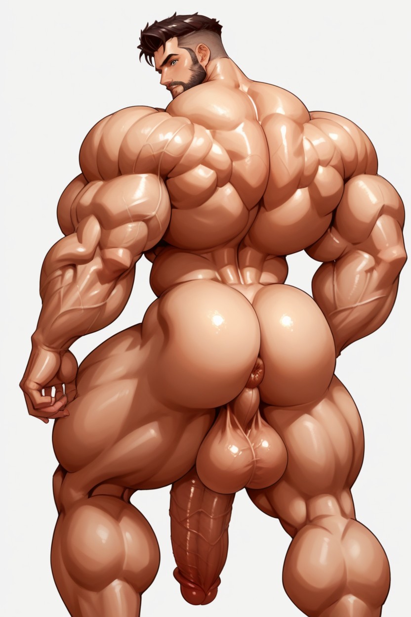 Squeezable, Impossibly Long Hyper Penis, Watercolor Render AI Gay Porn
