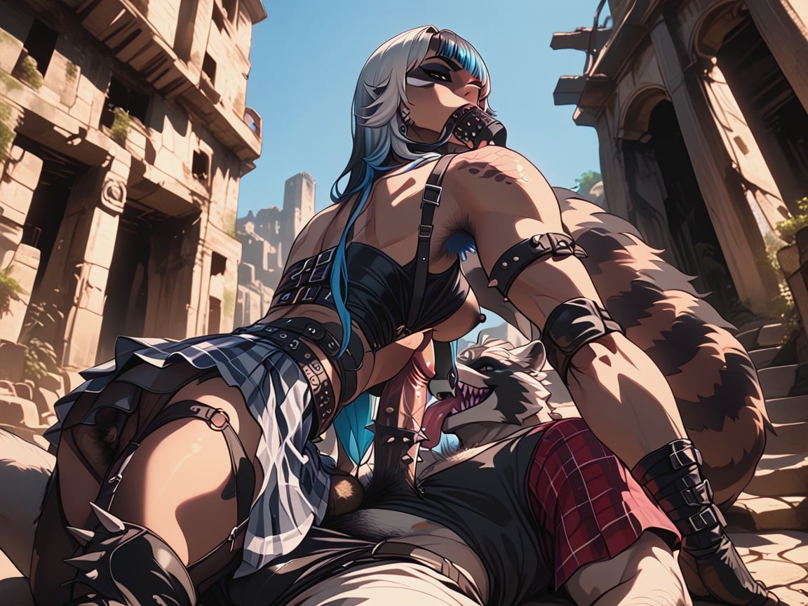 Ruins, Relaxing, Nylon Gloves Hentai AI Porn