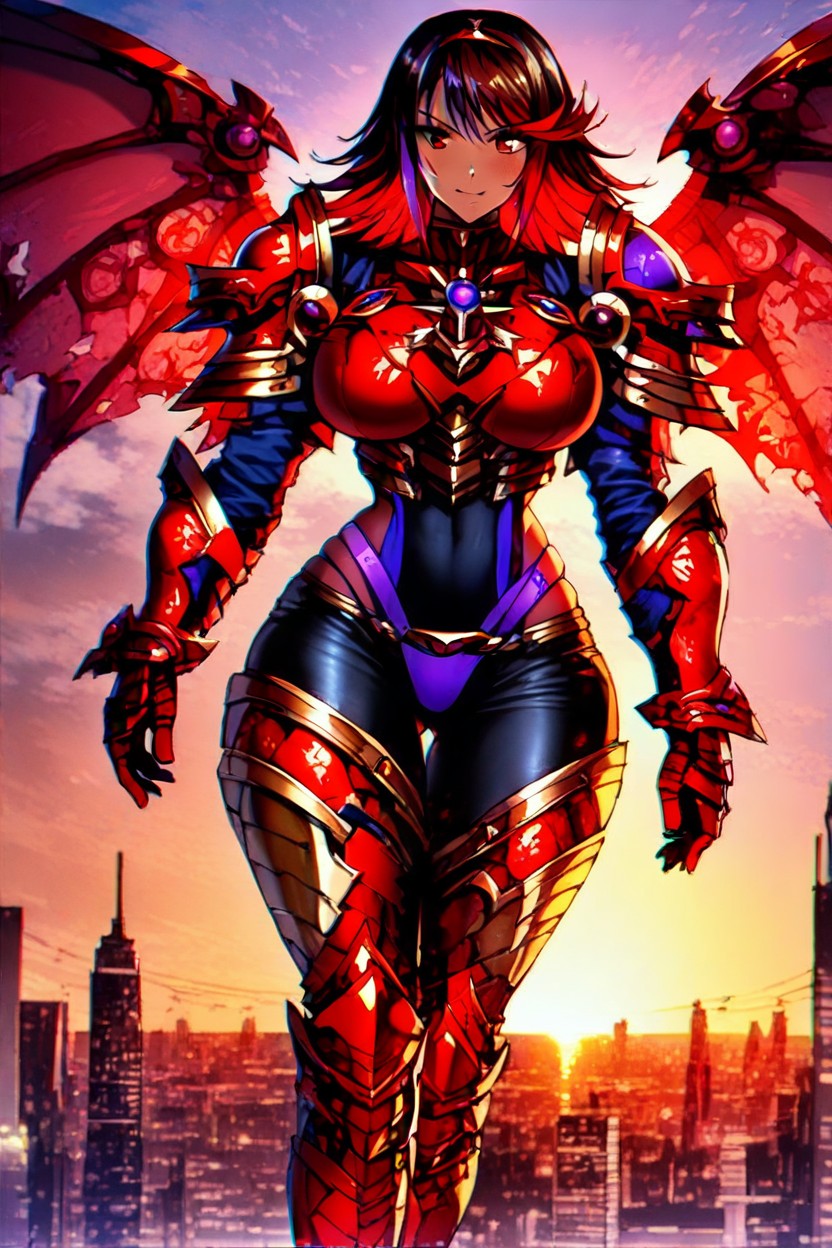 Gold Metal Armor On Hips, Gold Arm Armor, Dark Brown Skin AI Porn