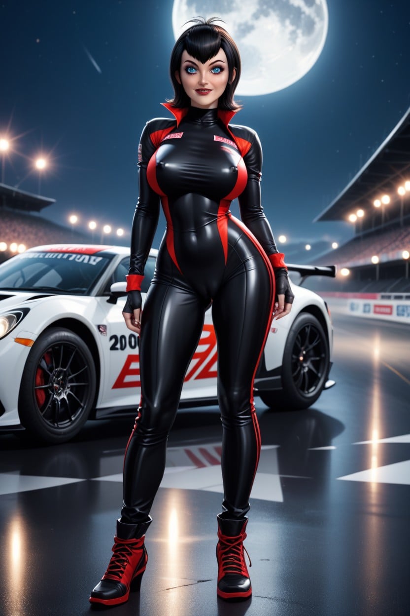 Photorealistic, Holding A Car Racing Helmet Under His Arm, Time Night Hentai AI Porn