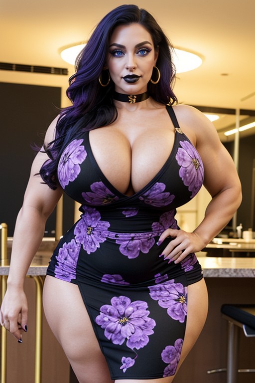 Steroid Ghetto Booty, Black Mascara, Breasts Almost Bursting Out AI Porn