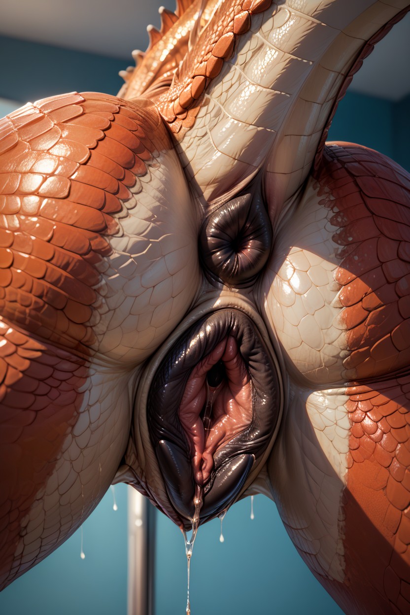 Close Up On Pussy, Oversized Pussy, Hyper Detailed Furry IA