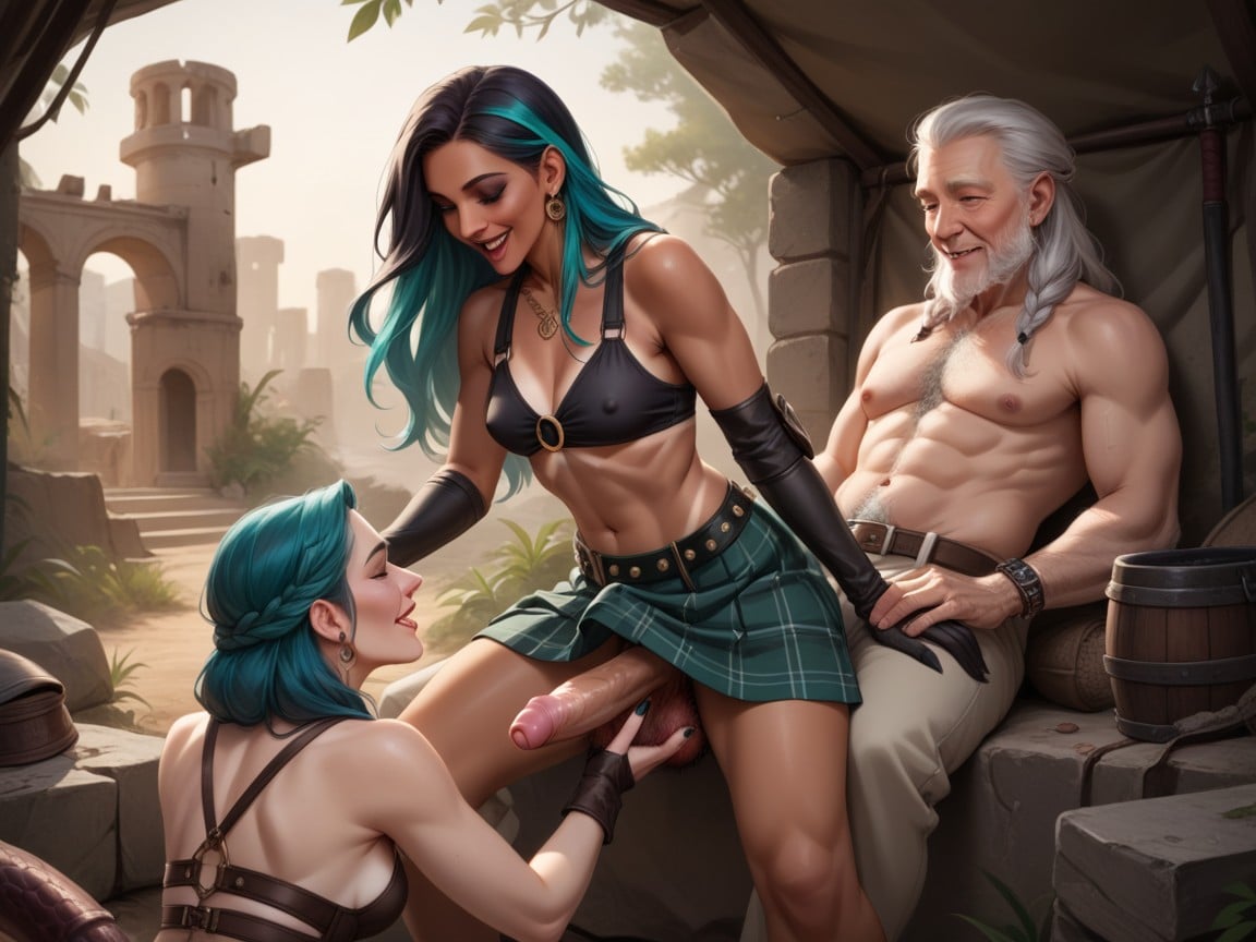 Futanari, White Chaps, Hairy Penis Hentai AI Porn