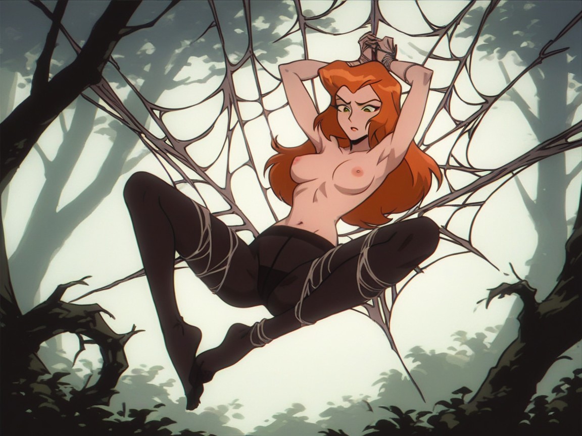 White Web, Medium Breast, Ginger Hair Hentai AI Porn