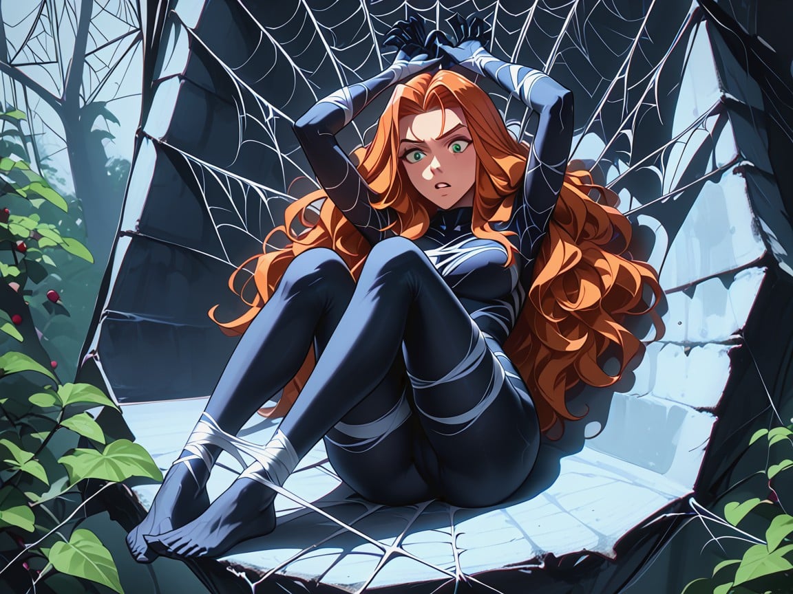 Body Wrapped With Web, Body Covered By Spider Webbing, 18+ Hentai AI Porn