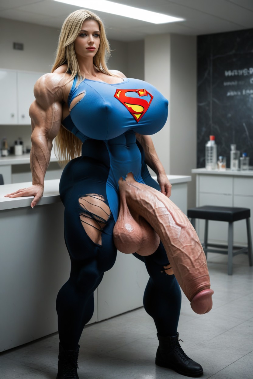 Extremely Big Muscle, Attractive Blue Eyes, Long Black Cock ニューハーフAIポルノ