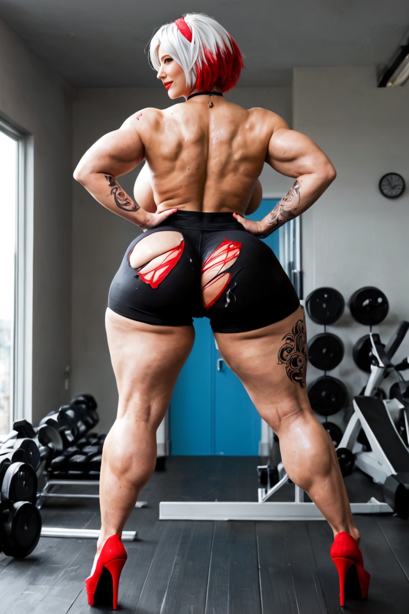 Award Winning Photo, Hourglass Shape, Both Arms Tattoos AI Porn