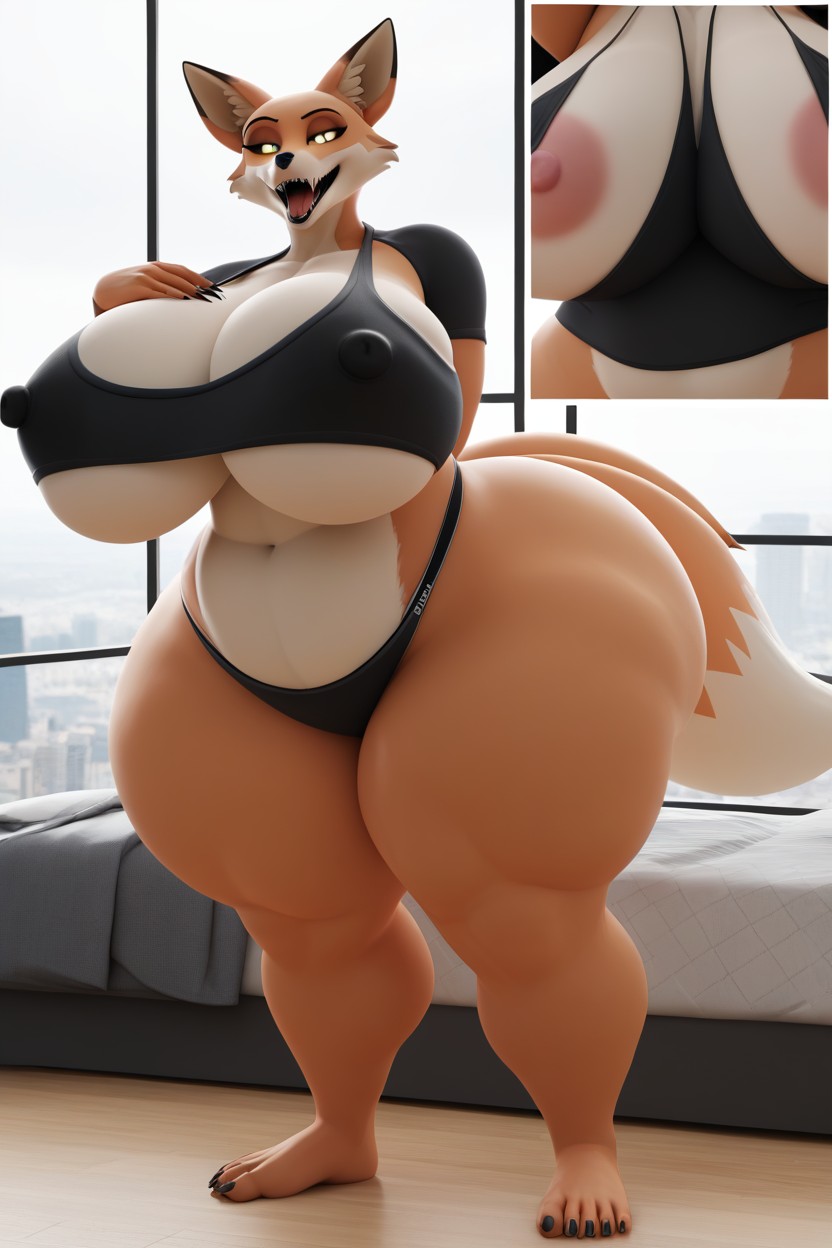 Side View, Getting Bigger, Bald Furry AI Porn