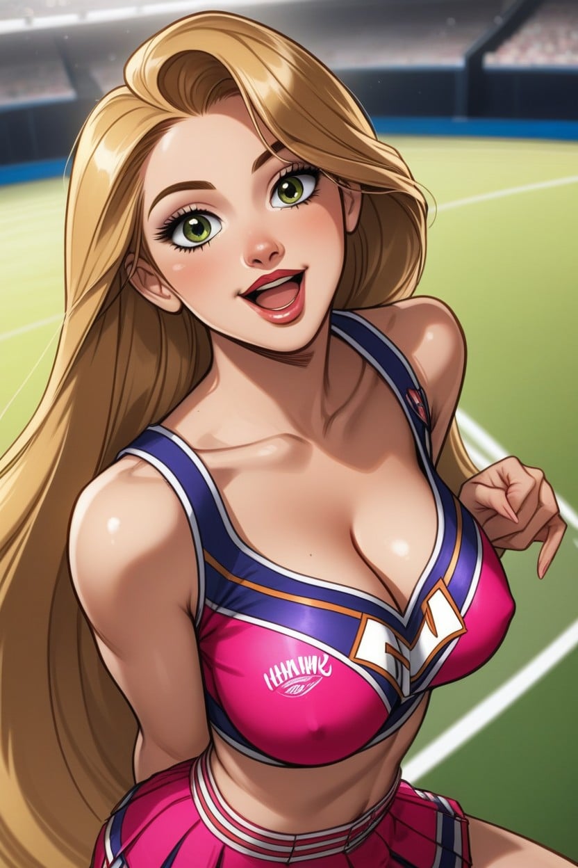 Shoulders Back, Facing Viewer, Cleavage Hentai AI Porn