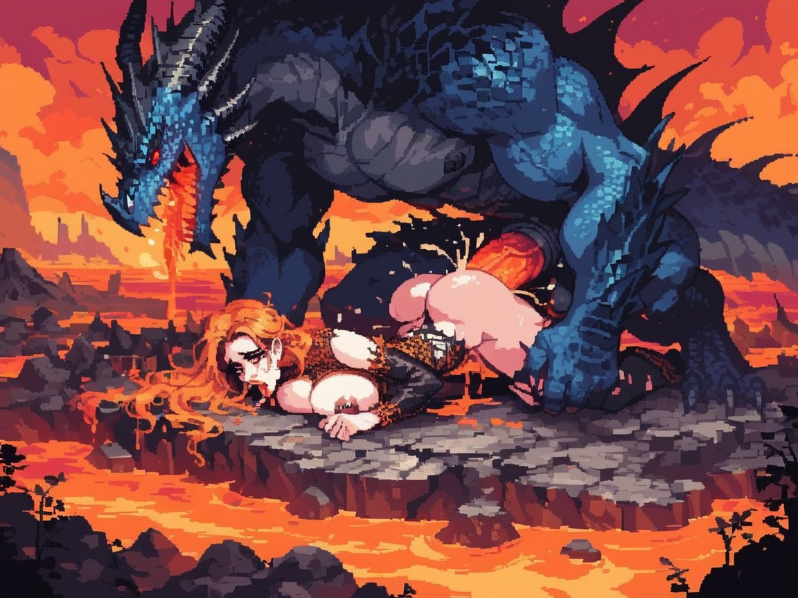 Fire Breathing, Lava, Large Ass AI Porn