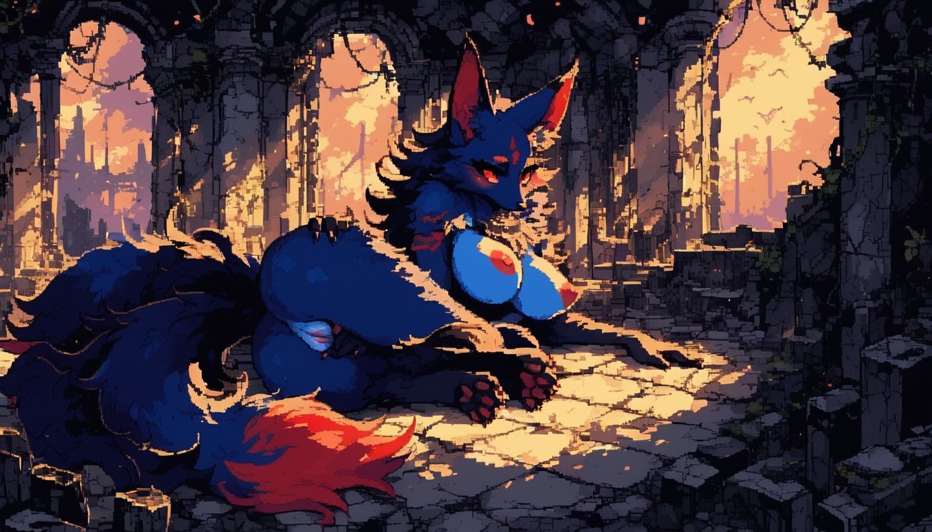 Fluffy Chest, Laying, Big Breasts Furry IA
