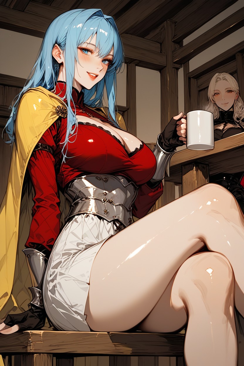 Front-side View, Blue Eyes, Wide Angle Hentai AI Porn