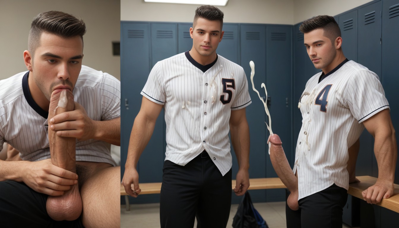 Locker Room, Buzzcut, Multiple Views AI Gay Porn