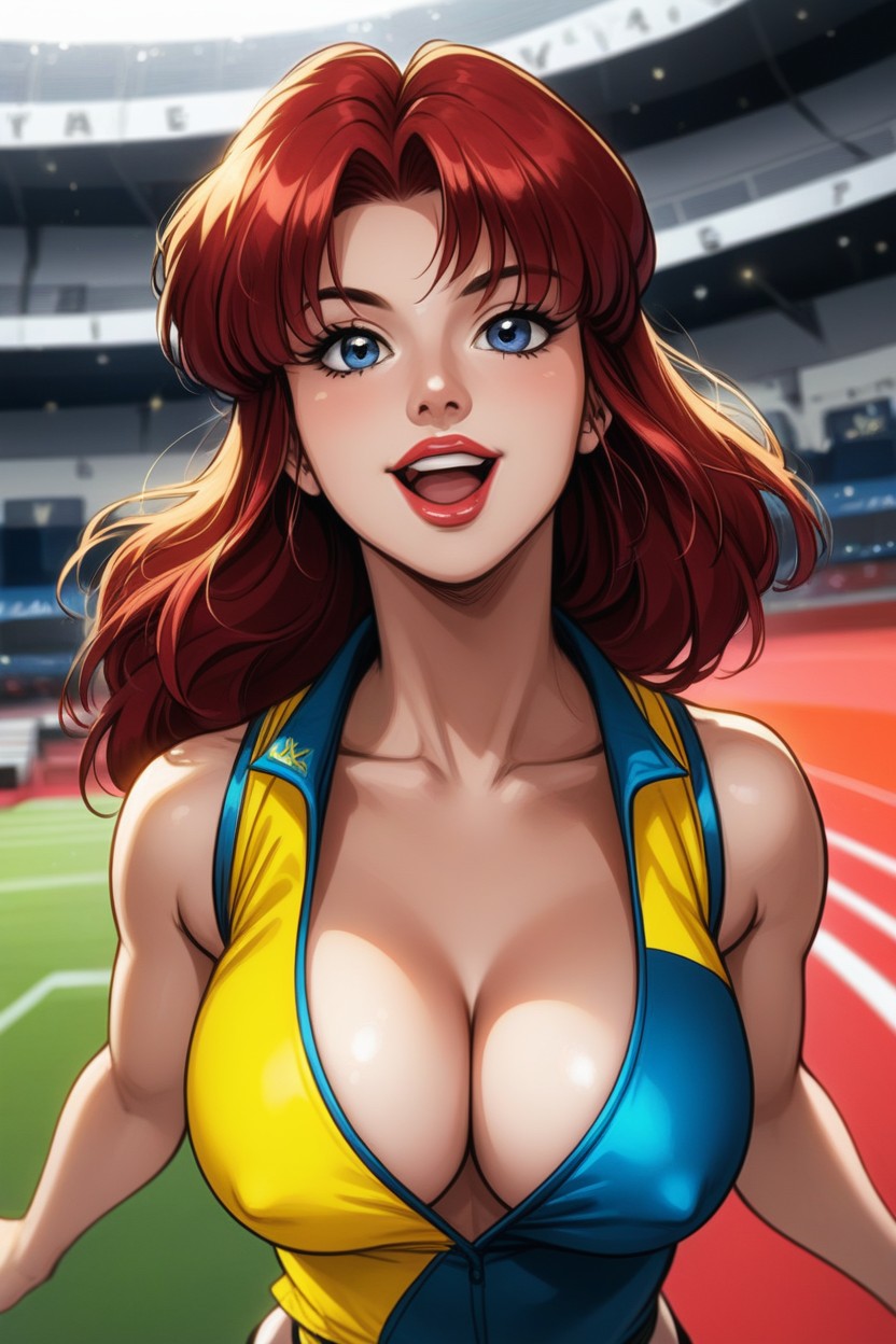 Plunge Neckline, Vibrant Colours, Mouth Open Slightly Hentai AI Porn