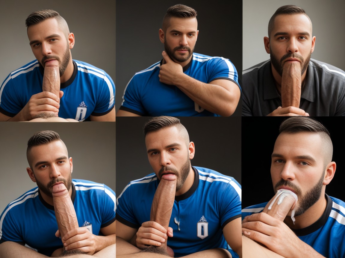 Buzzcut, Cum In Air, Self Suck AI Gay Porn