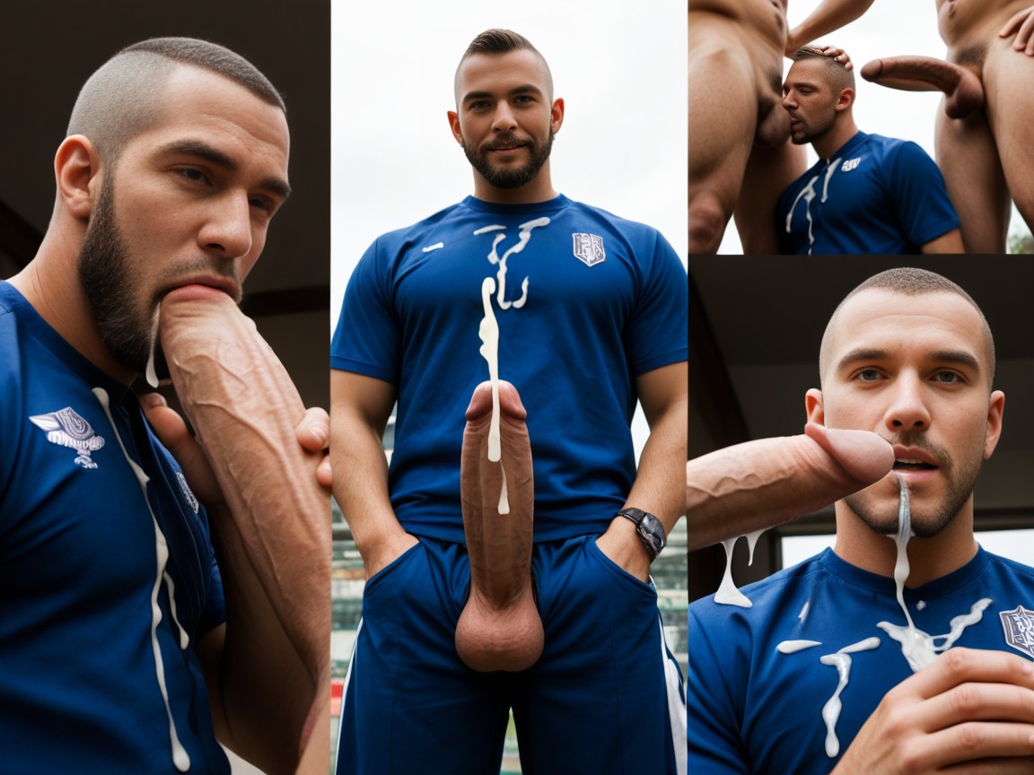 Beard, Self Suck, Hyper Gigantic Penis AI Gay Porn