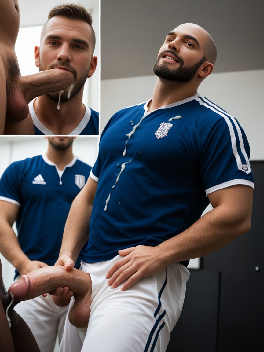 Moaning, Cum In Air, Interracial AI Gay Porn