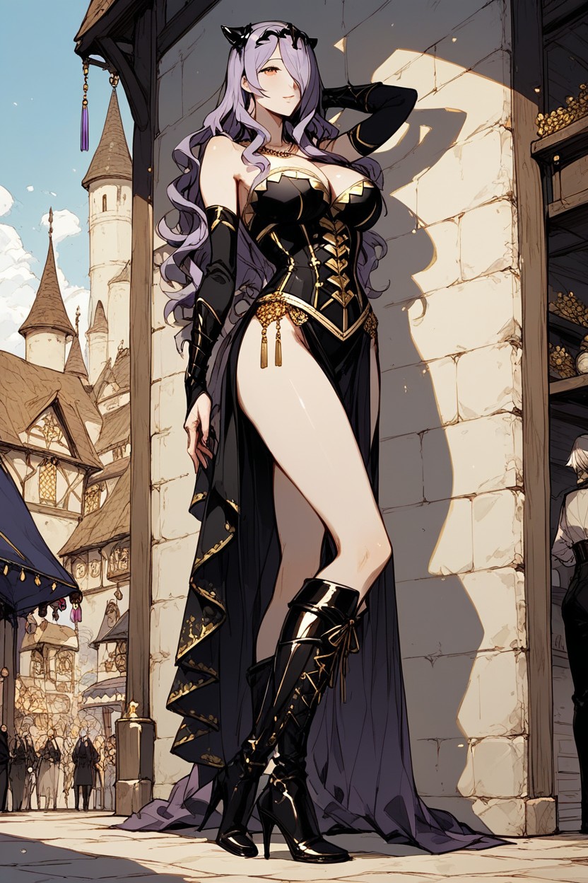 Sultry, Medieval Market, Perfect Body Hentai AI Porn
