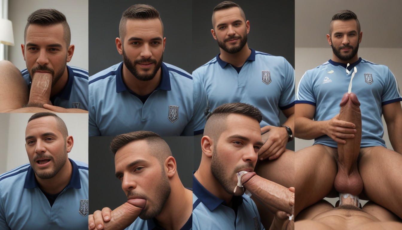 18+, Interracial, Autofellatio AI Gay Porn