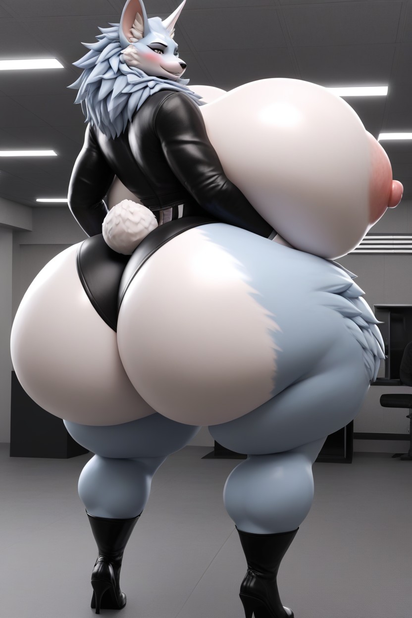 Ridiculously Huge Breasts, Hyper Ass, Obese Furry AI Porn