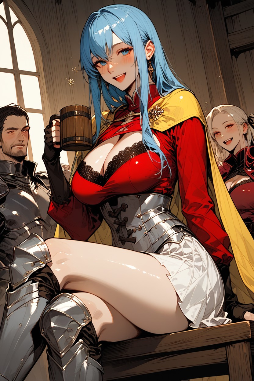 Beautiful Eyes, Happy, Light-yellow Cape Hentai AI Porn