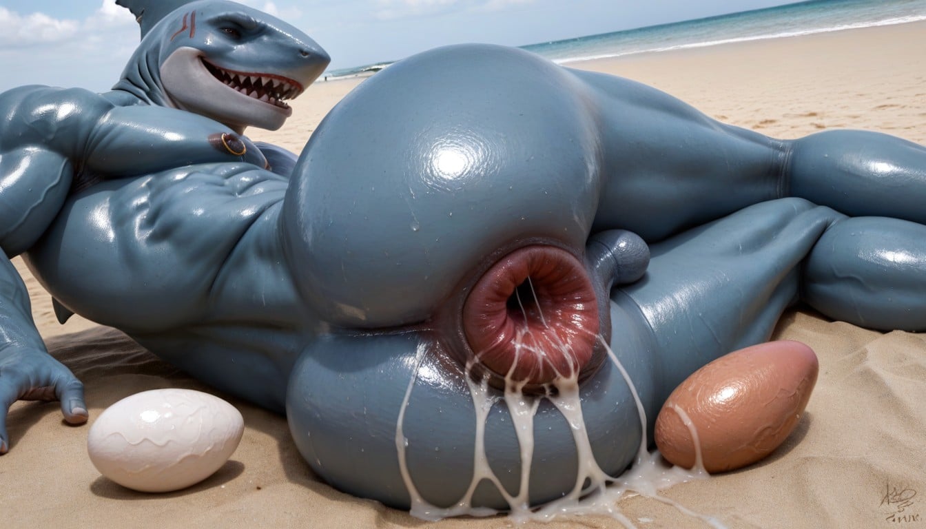 Wet Skin, Anal Focus, Shark Furry With Giant Oversized Cock AI Gay Porn