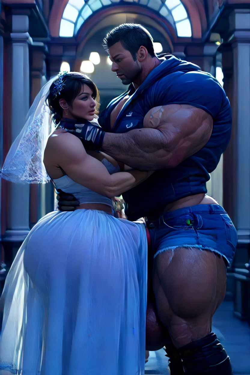 Hyper Cock, Many People Around, Huge Muscles Porno IA transsexuelle