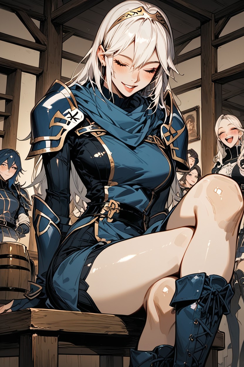 Black Bodysuit, Horny, Long Eyelashes Hentai AI Porn