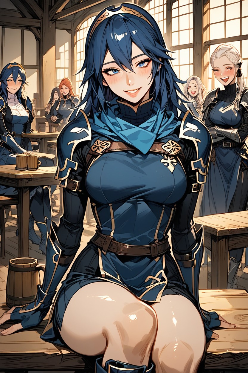 Blushing, Beautiful Eyes, Gloss Lips Hentai AI Porn