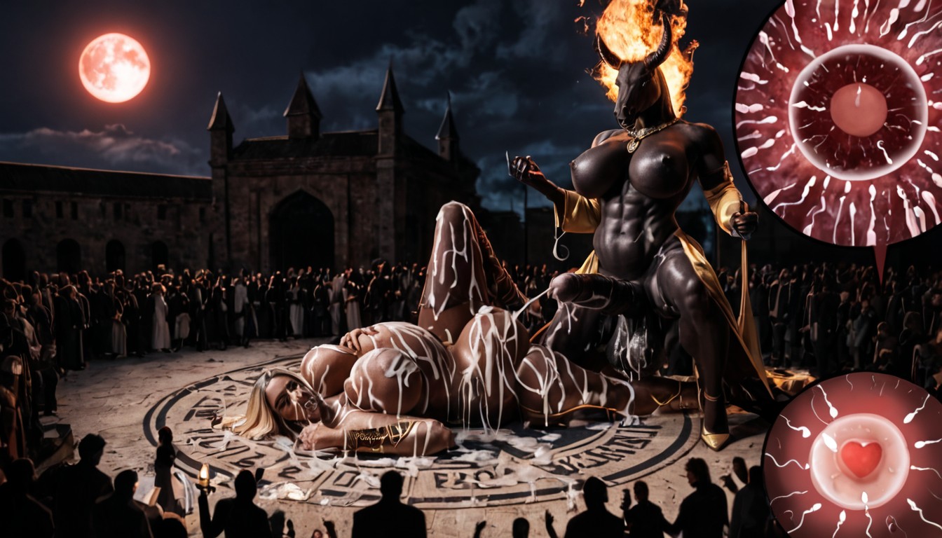 Altar, Surrounded, Sex Demon Everywhere Orgy In Background AI Porn