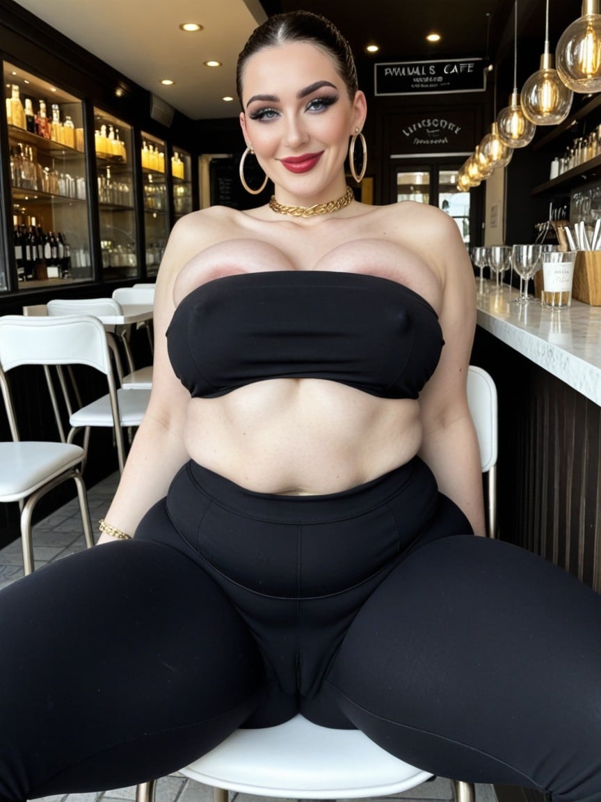 Golden Decorated Pussy Piercing, Smile, Extremely Large Pink Puffy Areola AI Porn