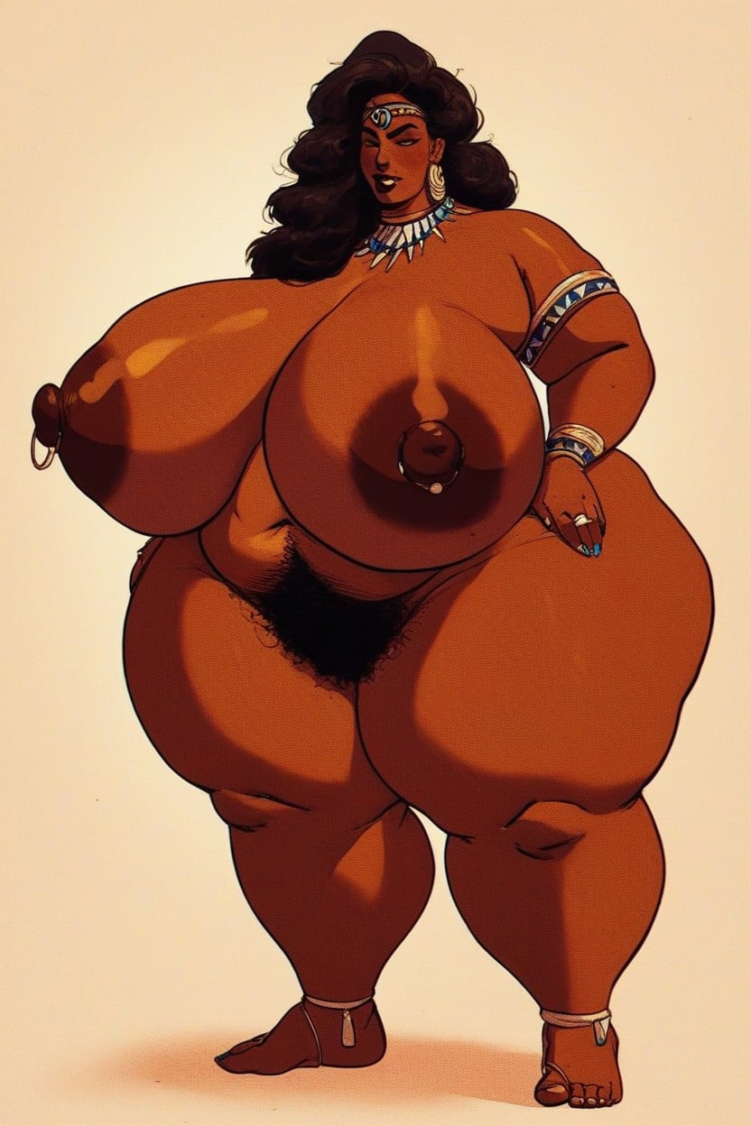 Obese, Extremely Large Ass, Ebony BBW AI Porn