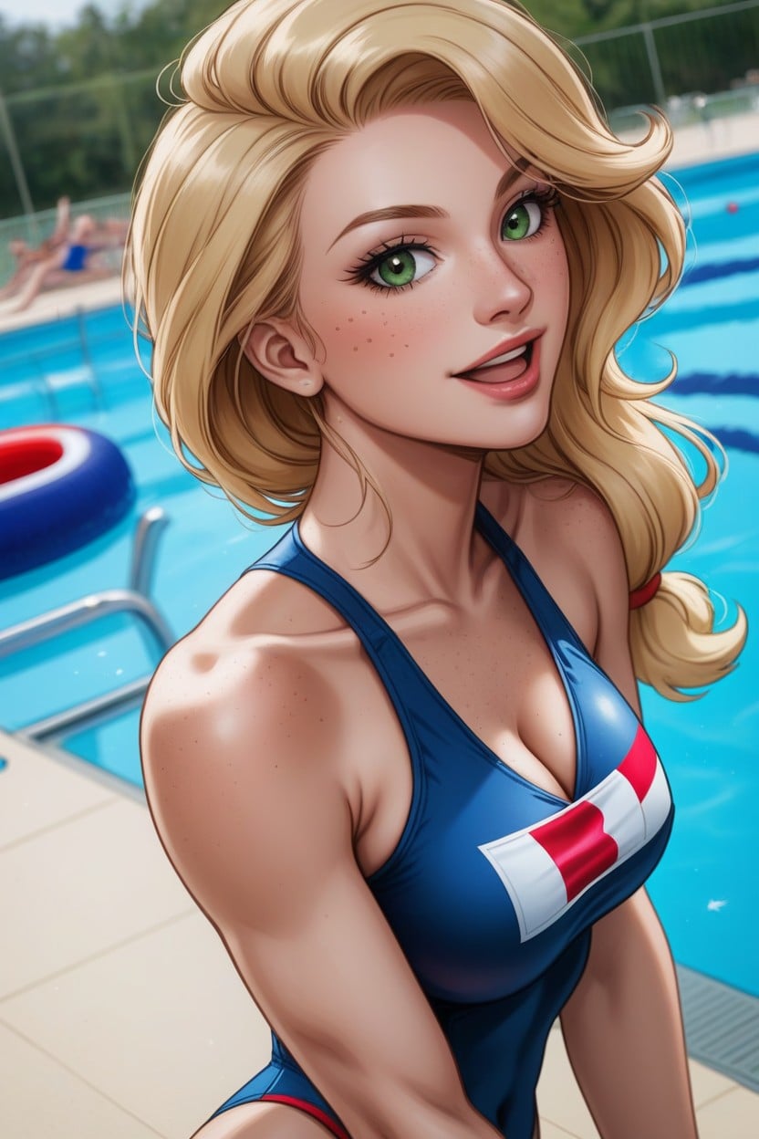 Applejack From Equestria Women, Hourglass, Pool Hentai AI Porn