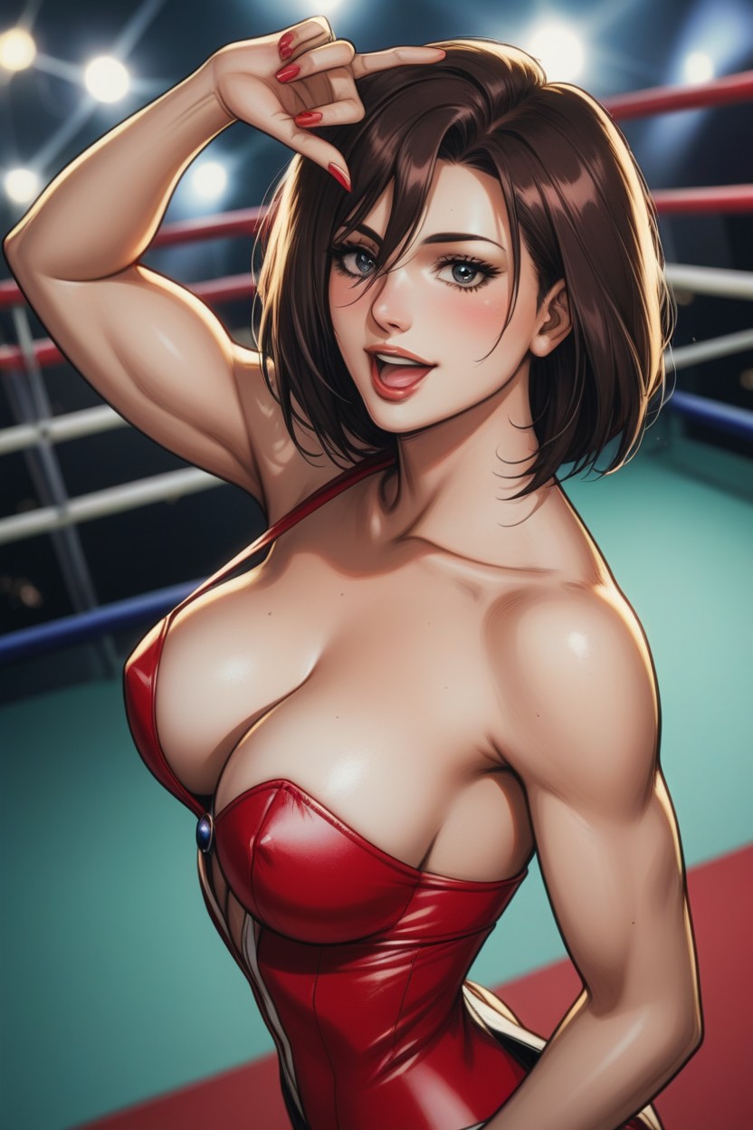 Cinematic, Sticking Chest Out, Looking Up At Viewer Hentai AI Porn