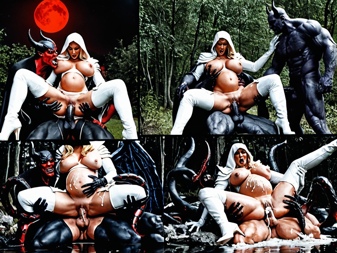 Gangbanged By Evil Villains, White Gloves, Breast Groping AI Porn