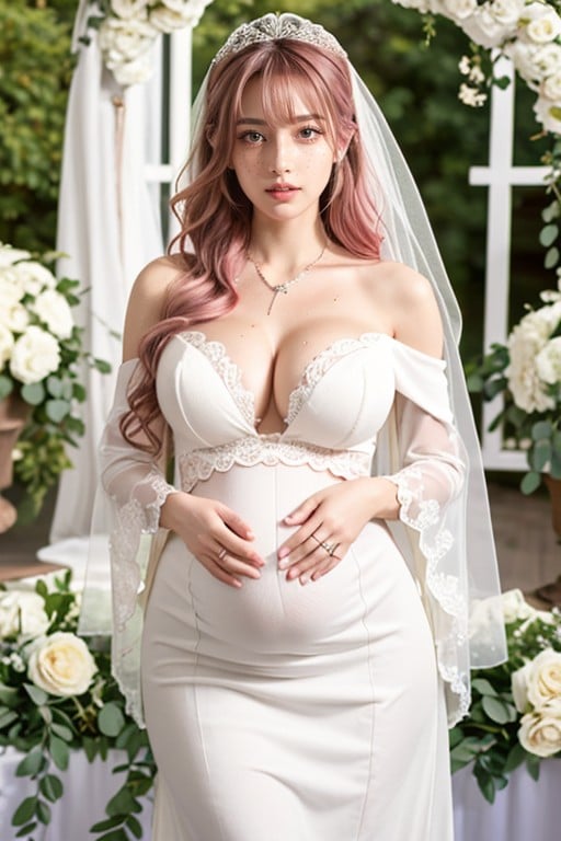 Bride, Sweaty, In Garden Asian AI Porn