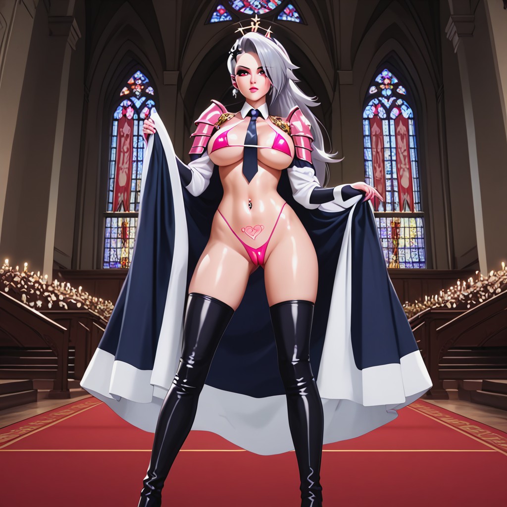 Earring, Black Arm Sleeves, Female Hentai AI Porn