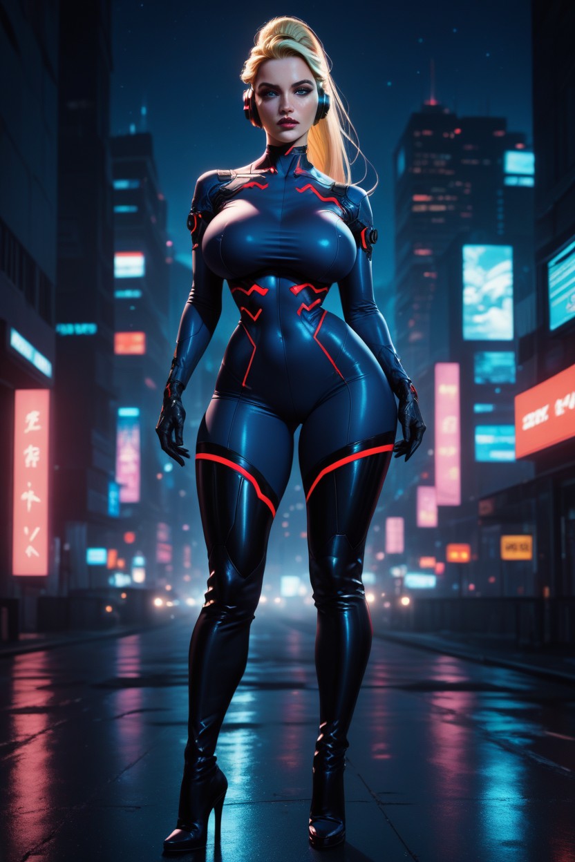 Nsfw, Blue Cyberpunk Bodysuit, Sound Effects AI Porn