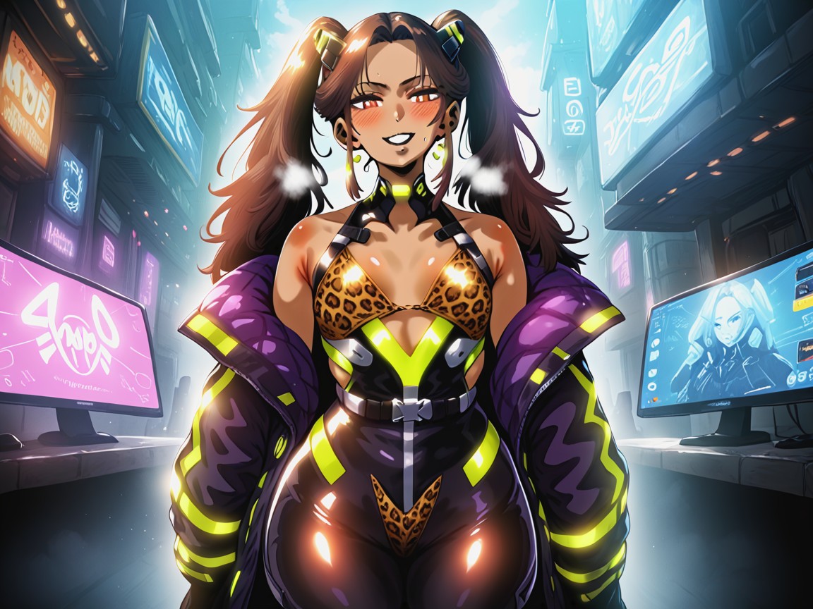 High Tech Visor, Bounce Lines, Virtual Reality Effects Hentai AI Porn